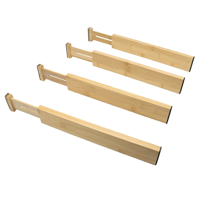4PCS Bamboo Drawer Retractable Partitions Durable for Home Kitchen Desk Use