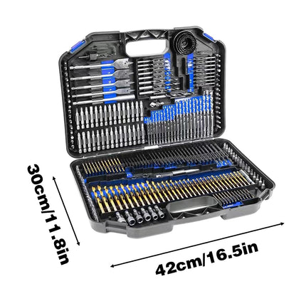 246pcs Drill Bit Set Hole Opener Drills Kit Metal Wood Plastic DIY Power Tools