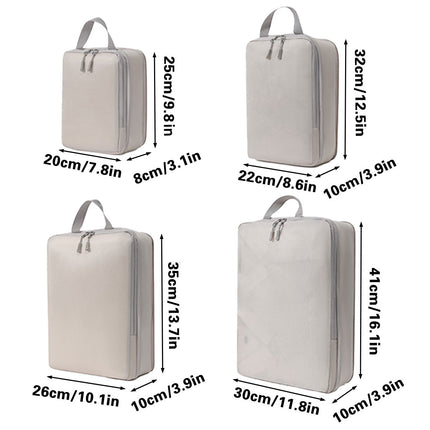 4PCS Storage Compression Bags Luggage Travel Packing Cubes Organiser Suitcases