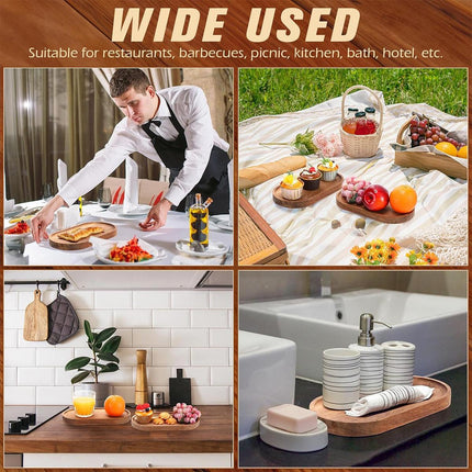 8pcs Wooden Cake Tray Home Serving Tray for Treats Snacks and Desserts Use