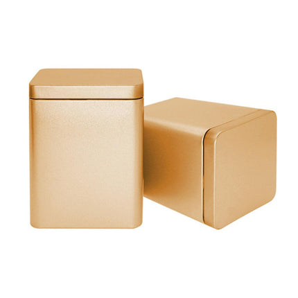 10PCS Tea Can Sealed Square Storage Box Solid Color Frosted Iron Container