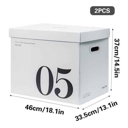 2PCS Paper Storage Box Large Capacity Portable Minimalist Design Home Storage