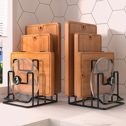2PCS Metal Cutting Board Holder Rack Kitchen Bench Organiser for Lids Chopping Boards