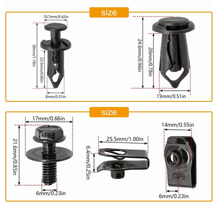 35PCS Auto Parts Screws Fender Bumper Fasteners Anti Rust Corrosion Resistant