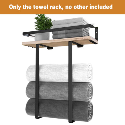 Wall Mounted Bathroom Towel Rack Storage Shelf Multifunctional Holder For Towels