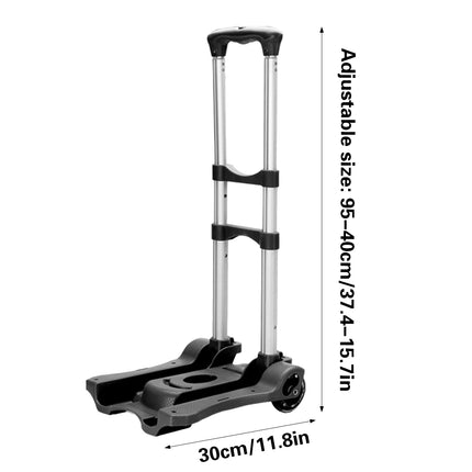 Portable Folding Hand Truck Cart 40kg Adjustable Handle Space Saving Trolley