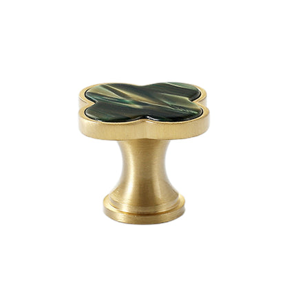 Four Leaf Clover Cabinet Handle Single Hole Vintage Pull for Drawer Door Closet