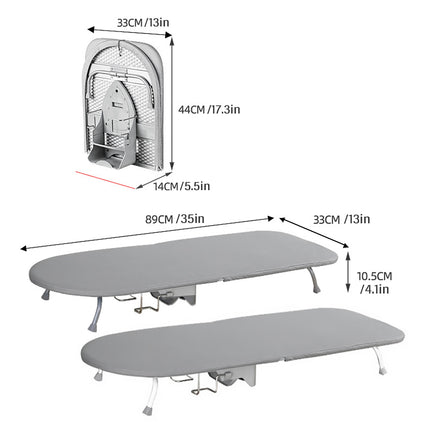 Foldable Ironing Board Wall Mount Compact Laundry Press Stand with Iron Holder