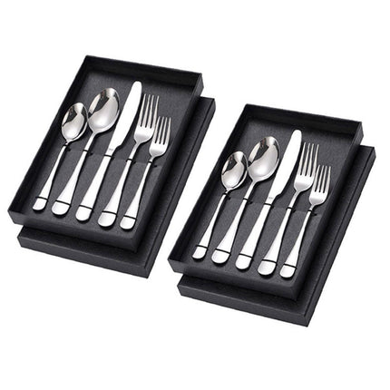2pcs Stainless Steel Cutlery Set 5pcs Forks Spoons Knives Dining Utensils Hotel