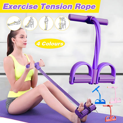 Multi-Function Exercise Tension Rope Foot Pedal Resistance Fitness Pull Bands