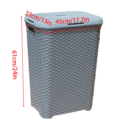 Laundry Basket Plastic Rattan Style Large Capacity Clothes Toy Storage Organizer