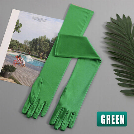 Elegant Long Satin Opera Gloves for Prom Party Wedding Costume or Formal Dress