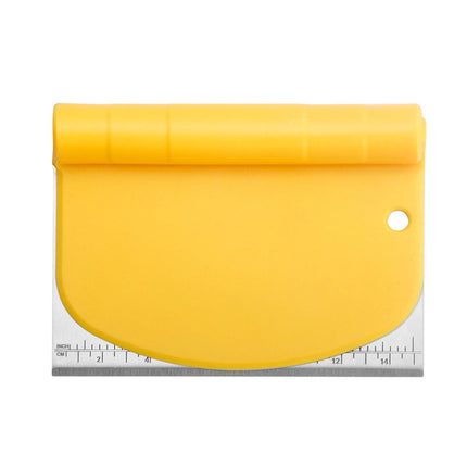 Stainless Steel Bench Scraper Dough Cutter with Scale and Roll Handle Baking Tool