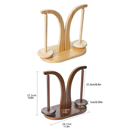 Wooden Rotating Yarn Holder Stand Bobbin Wool Dispenser for Knitting Crochet