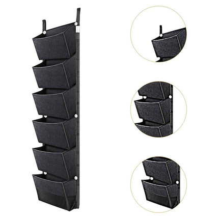 Vertical Wall Hanging Planting Bag 6 Pockets Flower Grow Pouch Planter Garden