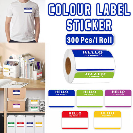 300Pcs Cartoon Name Labels Colourful Stickers for School Supplies and Personalisation