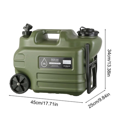 28L Portable Camping Water Storage Tank with Tap Leak Proof Easy Carry Handheld