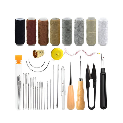 Hand Sewing Kit Canvas Leather Craft 31 or 37PCS Big Eye Needles Cotton Thread