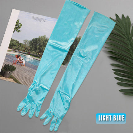 Elegant Long Satin Opera Gloves for Prom Party Wedding Costume or Formal Dress