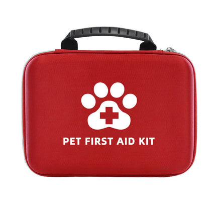 Pet First Aid Kit Emergency Wound Care Set Red Portable Bag for Dogs and Cats