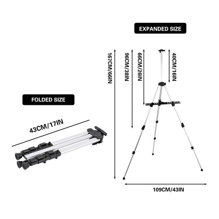 4 Section Aluminum Alloy POP Stand Portable Telescopic Easel Advertising Shelf