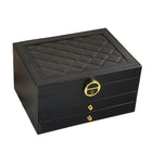 Jewelry Organizer Box 3 Layer leather Storage Case for Rings Earrings Necklaces