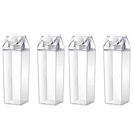 500ml/750ml Large Capacity Portable Clear Plastic Milk Cup Leak Proof with Lid