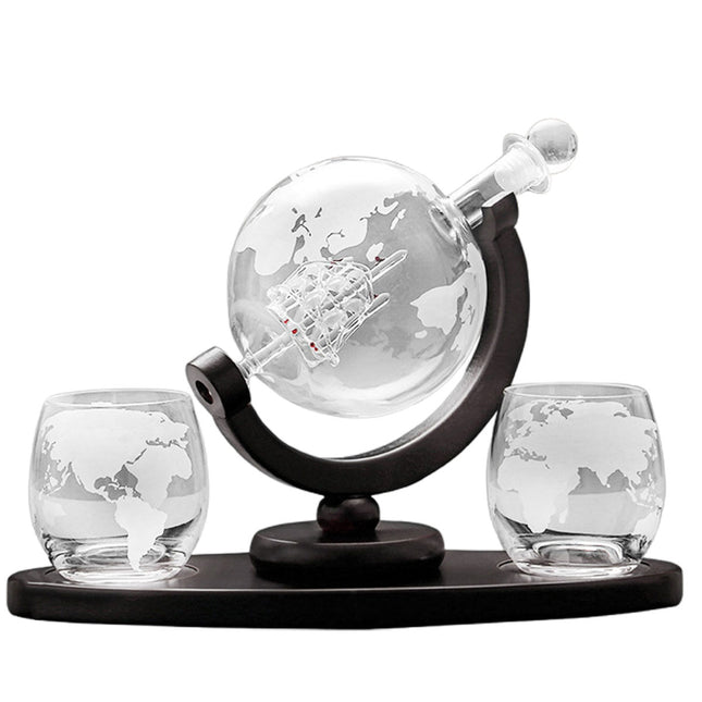 Globe Wine Decanter Glass Bottle Divider Whisky Liquor Dispenser For Home Bar