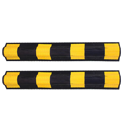 2PCS Parking Lot Corner Protector Heavy Duty Rubber Highlight Reflection Durable