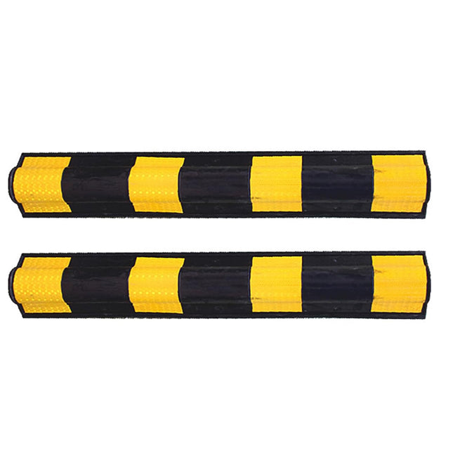 2PCS Parking Lot Corner Protector Heavy Duty Rubber Highlight Reflection Durable