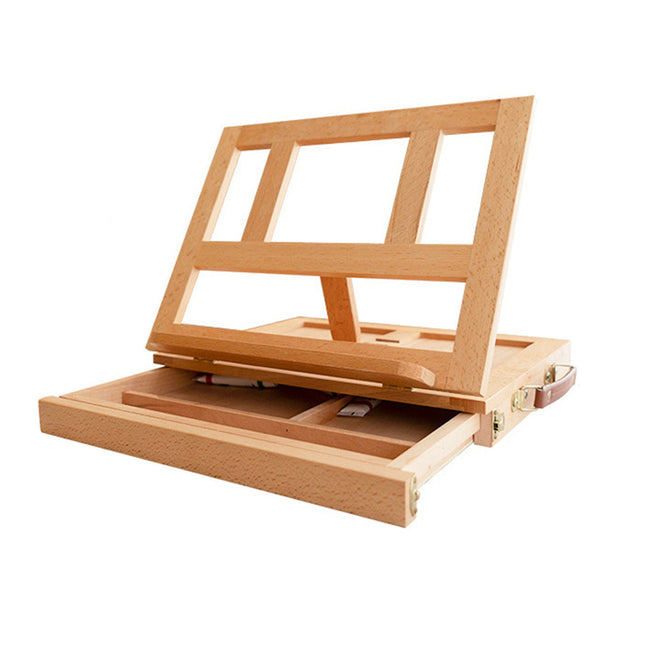 Desktop Solid Wood Easel With Drawers Adjustable Wood Desk Table Easel for Draw