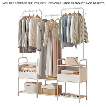 Simple Clothes Rack Steel Frame Non-Woven Fabric Durable for Bedroom Storage Use