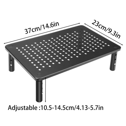 3 Height Adjustable Monitor Riser Laptop Printer Computer Stand Desktop Shelf