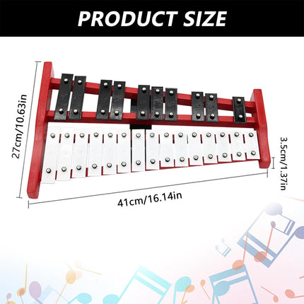 25-Tone Aluminum Plate Xylophone Hand-Strike Kids Music Learning Early Education