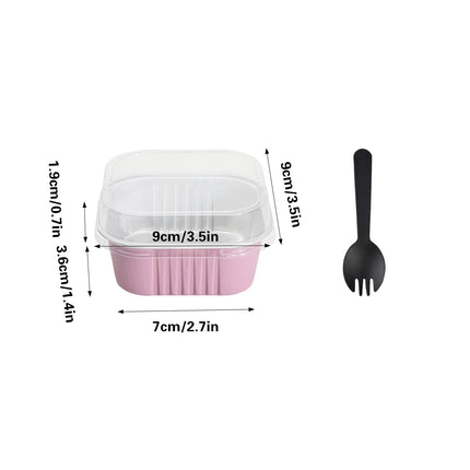 Foil Dessert Cups with Lid and Spork 200PCS Cake Containers Takeaway Party