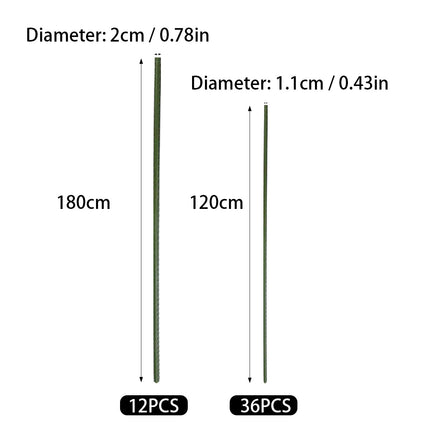 Garden Plant Support Stakes 120cm 36pcs or 180cm 12pcs