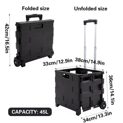 Foldable Portable Shopping Cart Outdoor Collapsible Trolley Convenient Easy Use