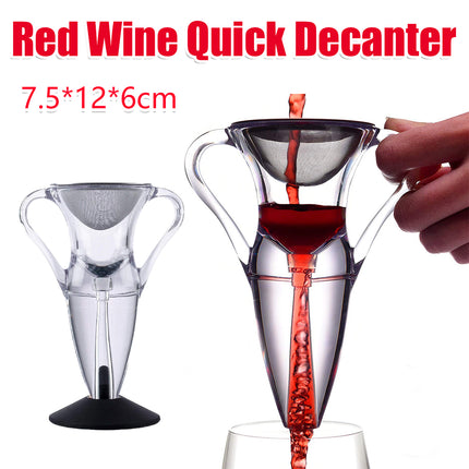 Wine Rapid Aerator Decanter Clear Glass Easy Use For Home Party Bar Wine Tasting