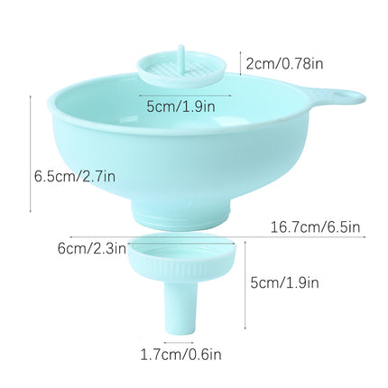 3 in 1 Multi Function Plastic Funnel Set Food Grade for Cooking Baking Liquid