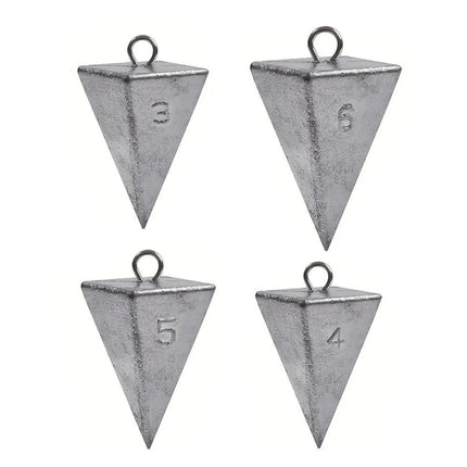 Four Sided Triangular Fishing Lead Sinker with Ring Conical Drop Weight Tackle