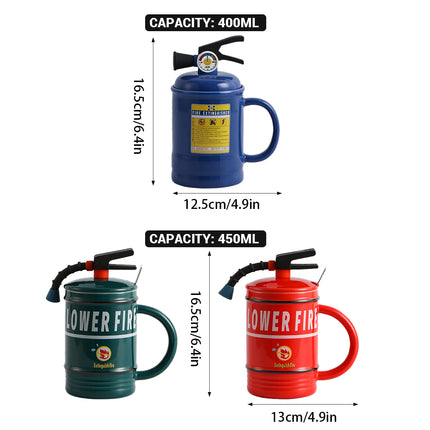Creative Ceramic Mug Fire Extinguisher Shape Novelty Coffee Tea Cup Durable