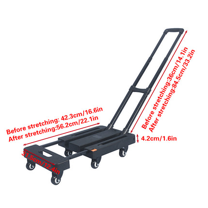 Foldable Trolley Cart Pull Rod Plastic Universal Wheel Shopping Carrier Use