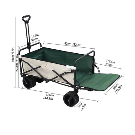 Foldable Outdoor Camping Wagon Cart for Beach Garden Utility Trolley/Wheels