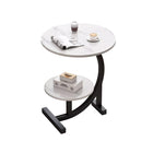 Round Side Table Small End Table Nightstand with Shelf for Living Room Bedroom