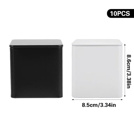 10PCS Square Candy Tea Storage Container with Lid for Home Wedding Organisation