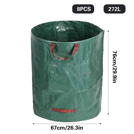 Garden Waste Bags 8 Pack 272L Reusable Heavy Duty Leaf Lawn Collection Sacks