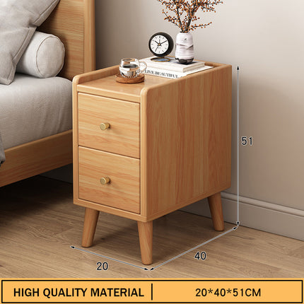 Small Narrow Wooden Bedside Table Cabinet For Bedroom Home Storage Organizer