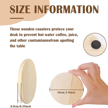 42PCS Wooden Tabletop Coaster Set Heat Insulation Bowl Mat Coffee Cup Holder