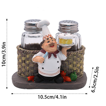Chef Pepper Bottle Resin Handicraft Ornament Kitchen Decor Miniature Figurine