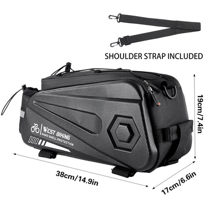Bicycle Pannier Bag Hard Shell Large Capacity Waterproof for Cycling Touring Use